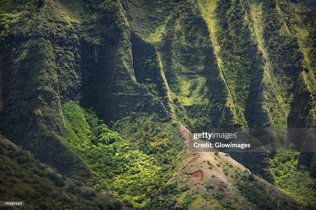 High angle view of the coast, Na Pali Coast, Kauai, Hawaii Islands, USA