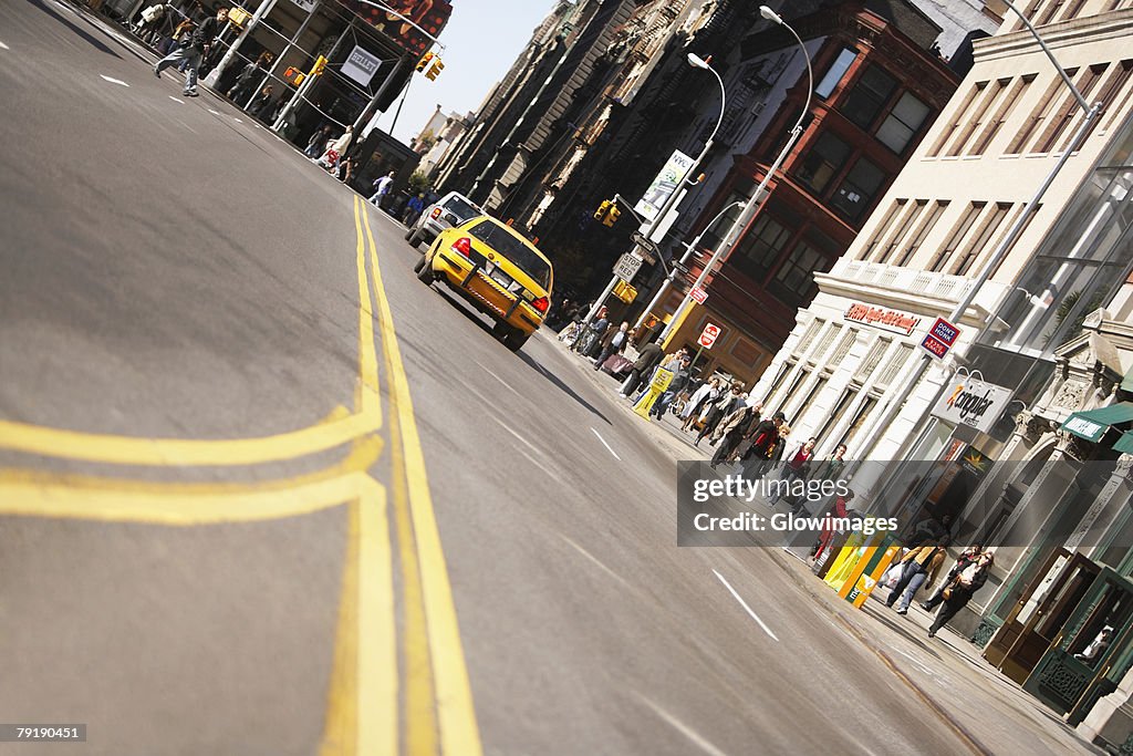 Low angle view of traffic on a road, New York City, New York State, USA