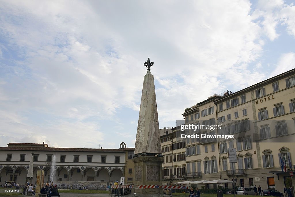 Low angle view of an obelisk, Piazza Santa Maria Novella, Florence, Italy