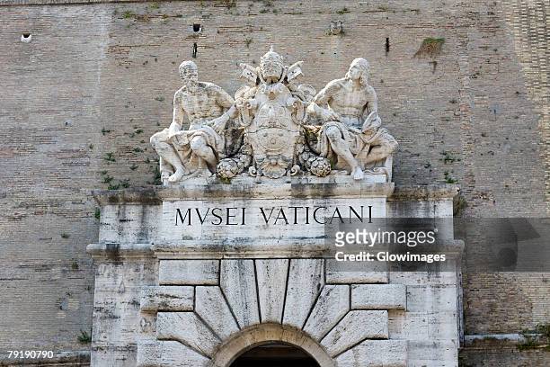 low angle view of statues on a museum, vatican museum, rome, italy - museum sculpture stock pictures, royalty-free photos & images