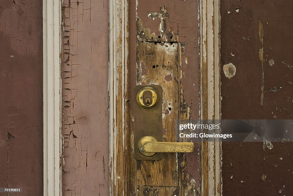 Close-up of a door handle