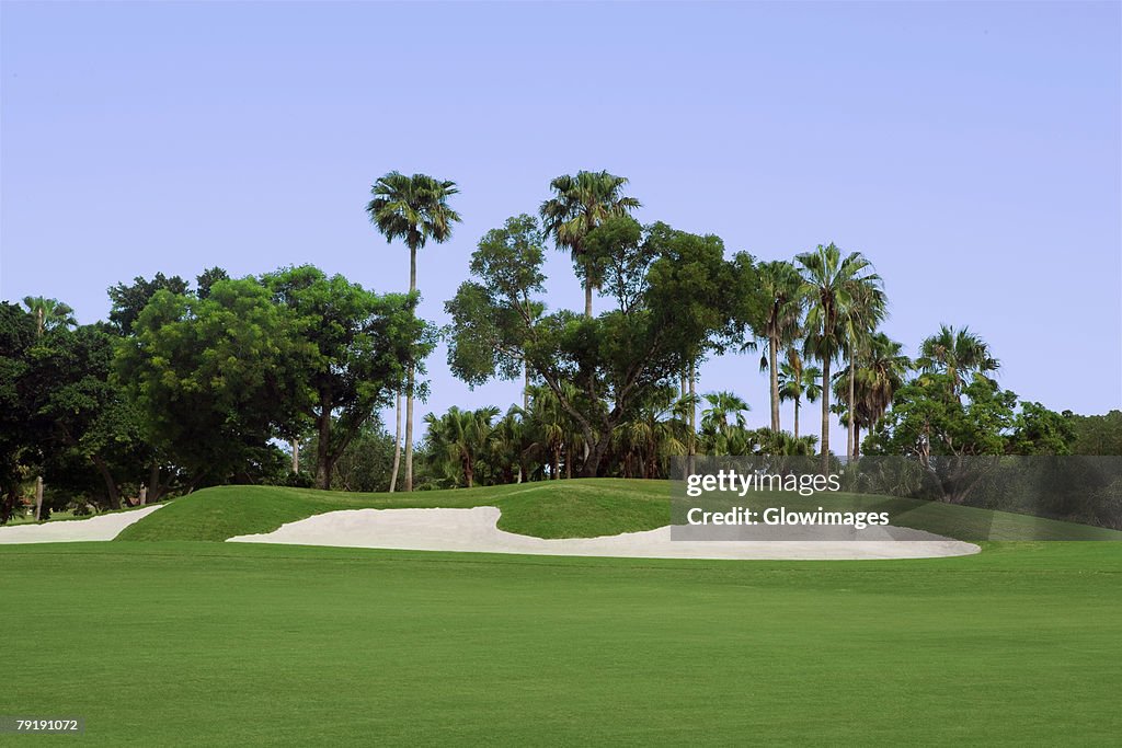 Sand trap in a golf course