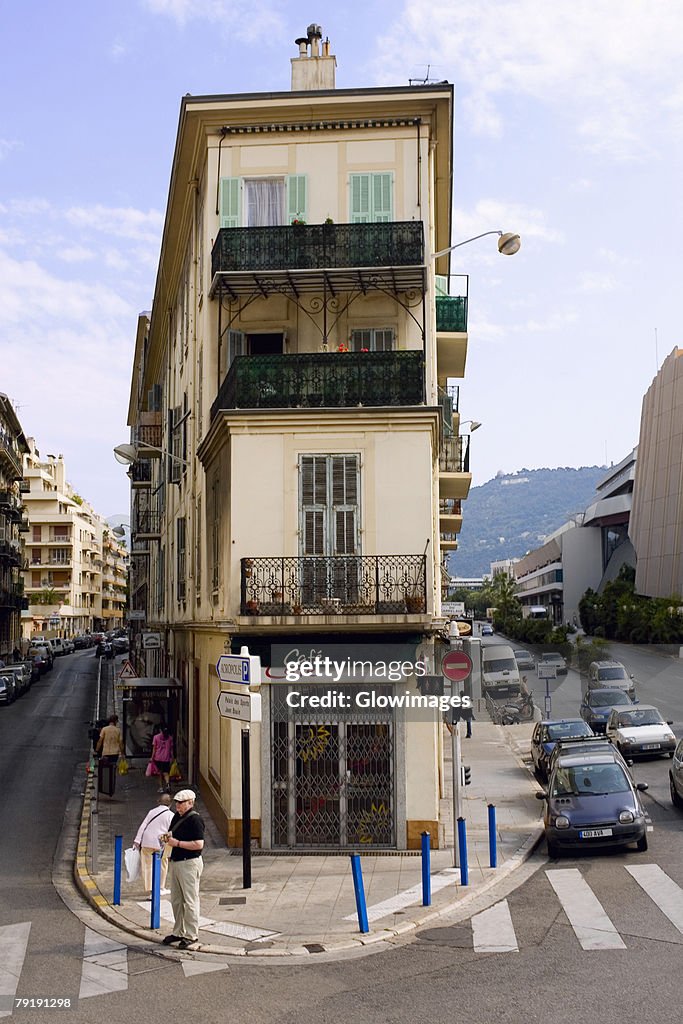 Roads passing along a cafe, Nice, France