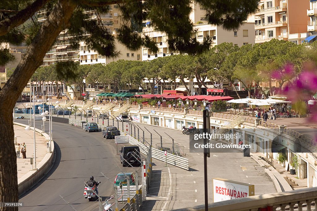 High angle view of traffic on a road, Monte Carlo, Monaco