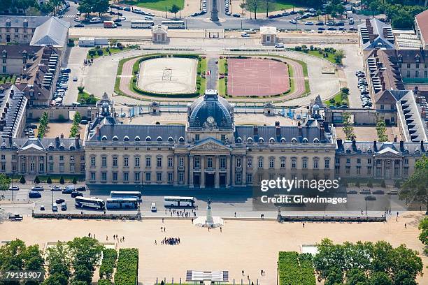 aerial view of a government building, ecole militaire, paris, france - militaire stock pictures, royalty-free photos & images