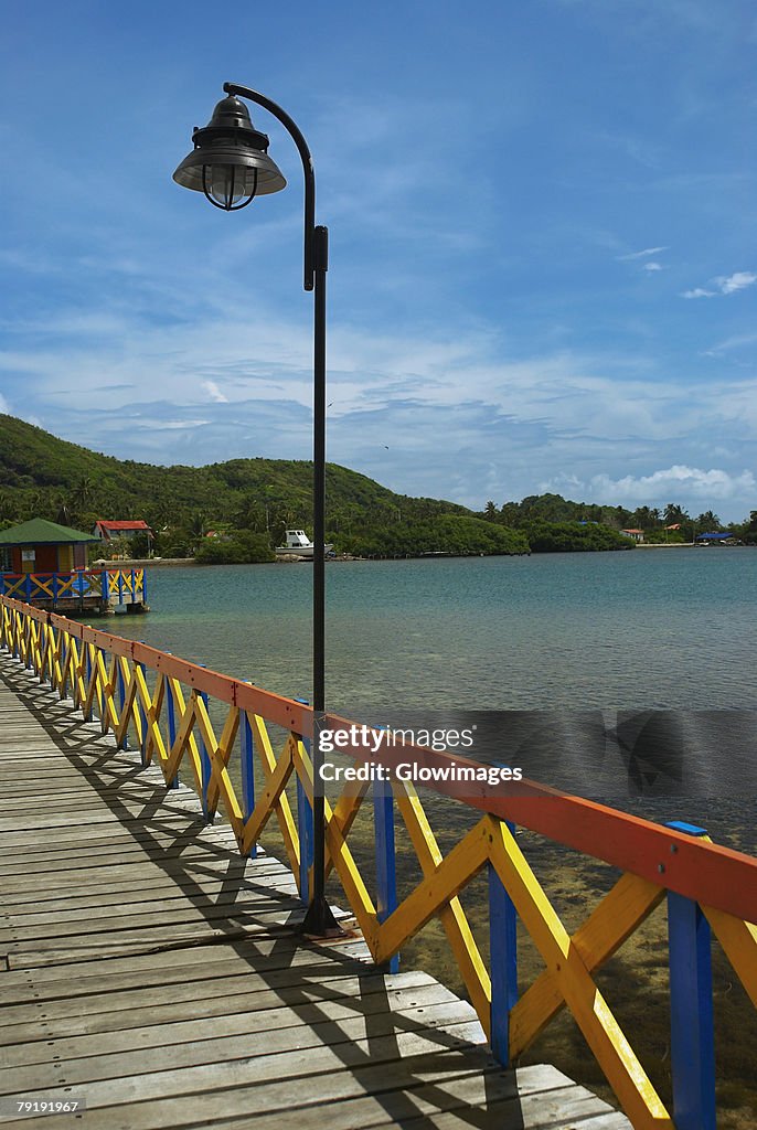 Pier in the sea, Lovebird's Bridge, Providencia, Providencia y Santa Catalina, San Andres y Providencia Department, Colombia