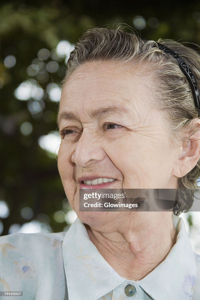 Close-up of a senior woman smiling