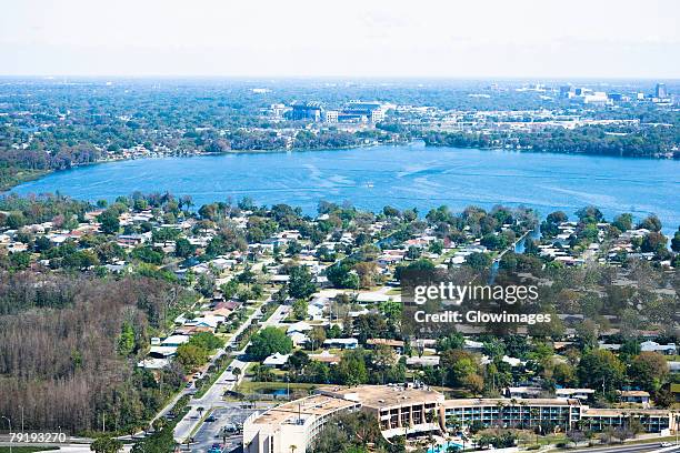 aerial view of a city, orlando, florida, usa - city of orlando stock pictures, royalty-free photos & images