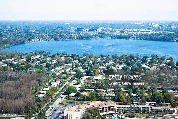 aerial view of a city, orlando, florida, usa - orlando florida aerial stock pictures, royalty-free photos & images