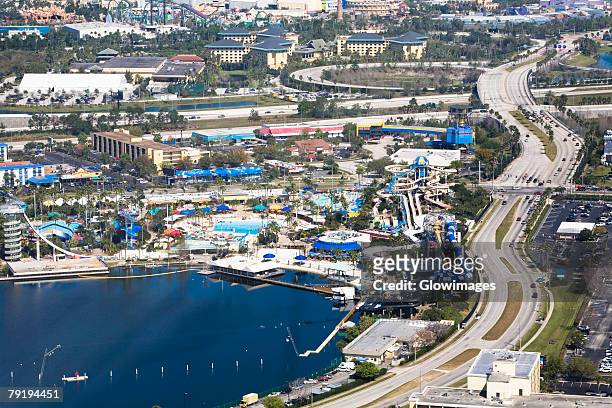aerial view of a city, orlando, florida, usa - orlando florida aerial stock pictures, royalty-free photos & images