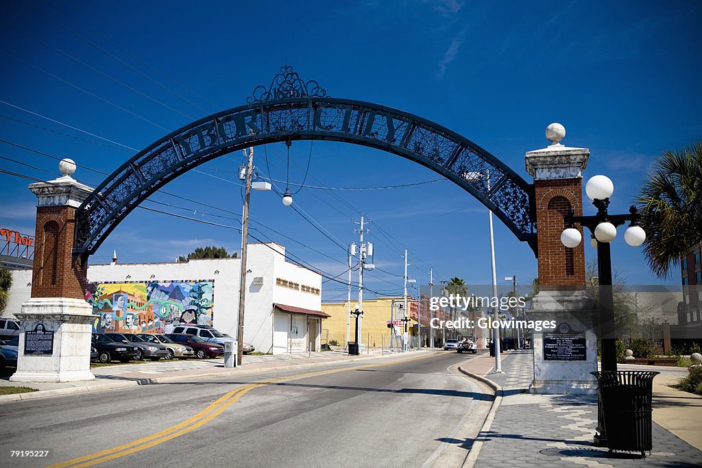 Archway over a road, Ybor City, Tampa, Florida, USA