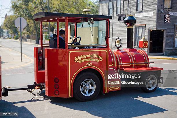 engine of a vehicle in front of a building, st. augustine, florida, usa - st augustine florida ストックフォトと画像