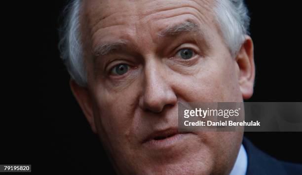 Ex- Work and Pensions Secretary Peter Hain speaks to media after his resignation on January 24, 2008 in London. Mr Hain has resigned from his Cabinet...