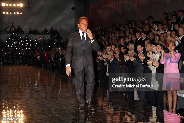 Valentino walks on the catwalk for final at the Valentino Fashion show, during Paris Fashion Week Spring-Summer 2008 on January 23, 2008 at Musee...