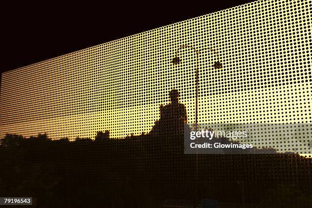 low angle view of a statue of buddha viewed through a net, tian tan buddha, po lin monastery, ngong ping, lantau, hong kong, china - mosteiro de po lin imagens e fotografias de stock