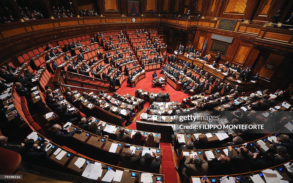 A view of Italian Senate before the vote