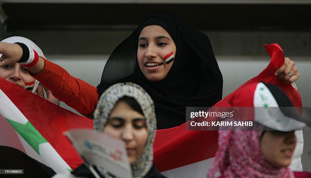 Female supporters of the Iraqi national