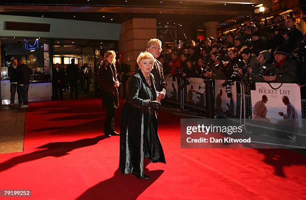 Presenter Gloria Hunniford and Steven May attend the UK premier of 'Bucket List' at the Vue Cinema, Leicester Square January 23, 2008 in London,...