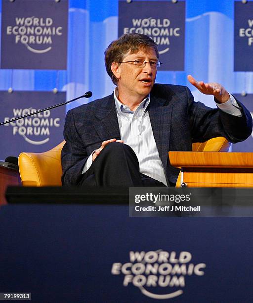 Microsoft Chairman Bill Gates attends the second day of the World Economic Forum January 24, 2008 in Davos, Switzerland. Some of the World's top...