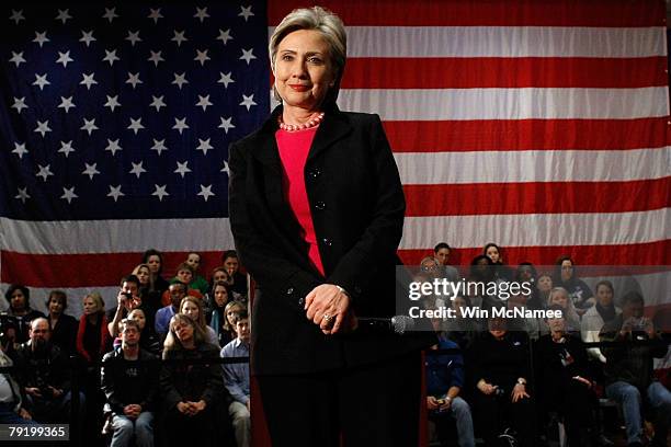 Democratic presidential candidate Sen. Hillary Clinton listens as she takes questions from the audience during a campaign event at Furman University...