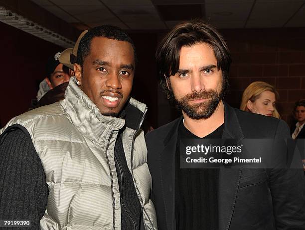 Musician Sean "Diddy" Combs and Actor John Stamos attend the premiere of "A Raisin In The Sun" at the Eccles Theatre during the 2008 Sundance Film...