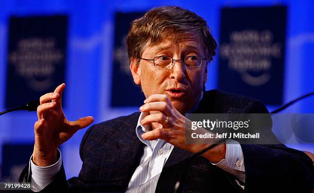 Microsoft Chairman Bill Gates attends the second day of the World Economic Forum January 24, 2008 in Davos, Switzerland. Some of the World's top...