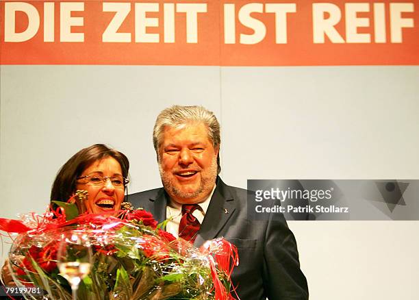 Social democrate Andrea Ypsilanti and Kurt Beck, Governor of the German state of Rhineland-Palatinate and chief of the Social Democratic Party...