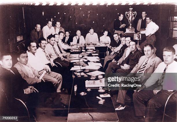 S early leaders meet in the Streamline Hotel in Daytona Beach. Seated : Bob Richards, Freddie Horton, Jack Peters, Ed Bruce, Chick DiNatale, Harvey...