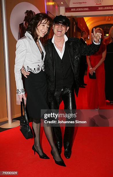 Singer Klaus Meine and his wife Gabi arrive for the Diva Awards at Deutsches Theater on January 24, 2008 in Munich, Germany.