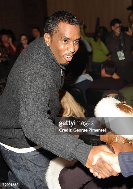 Musican Sean "Diddy" Combs attends the premiere of "A Raisin In The Sun" at the Eccles Theatre during the 2008 Sundance Film Festival on January 23,...