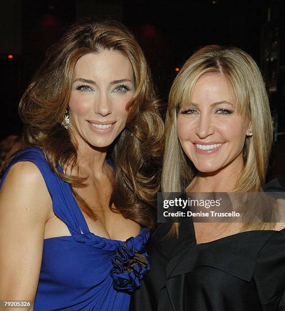 Model Jennifer Flavin and Laurie Feltheimer pose for photos at the pre-red carpet cocktail party for the World Premiere of "Rambo" at Prive at The...