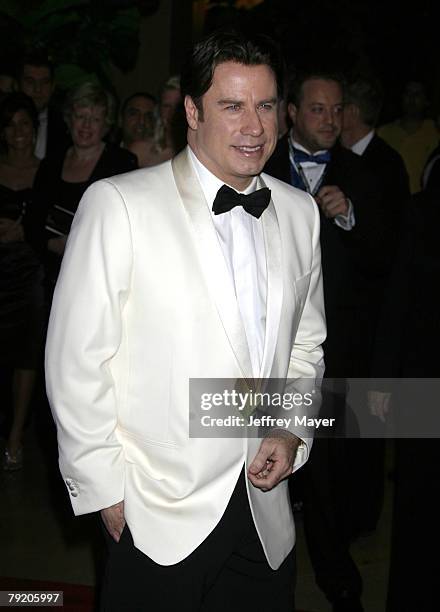 Actor/aviator John Travolta arrives to the 5th Annual "Living Legends of Aviation" Awards Ceremony at the Beverly Hilton Hotel on January 24, 2008 in...