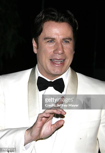 Actor/aviator John Travolta arrives to the 5th Annual "Living Legends of Aviation" Awards Ceremony at the Beverly Hilton Hotel on January 24, 2008 in...