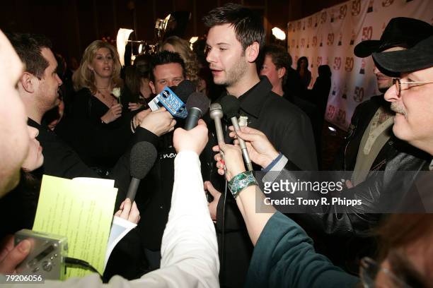 Brad Mates of Emerson Drive interviews at the Grammy Nominee Party at Lowes Vanderbilt Hotel January 22, 2008 in Nashville, Tennessee.