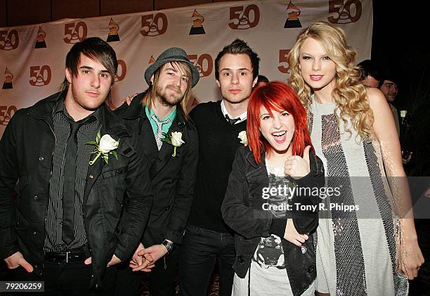 Paramore and Taylor Swift at the Grammy Nominee Party at Lowes Vanderbilt Hotel January 22, 2008 in Nashville, Tennessee.