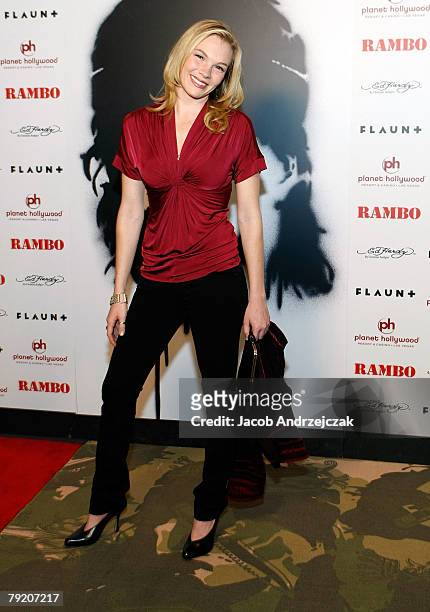Actress Abby Brammell arrives at the world premiere of the movie "Rambo" at the Planet Hollywood Resort & Casino January 24, 2008 in Las Vegas,...