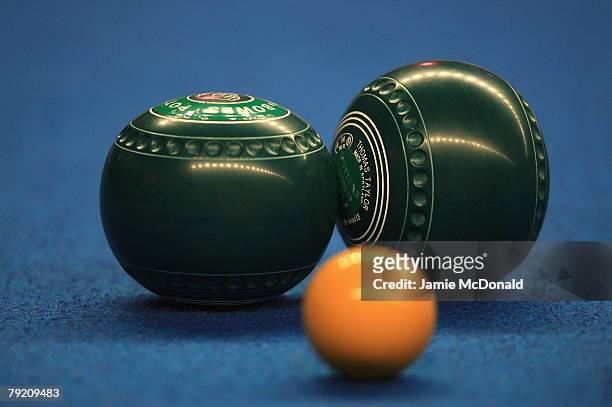 General view of bowls during the World Indoor Bowls Championships at the Potters Holiday Camp on January 25, 2008 in Norwich, England.