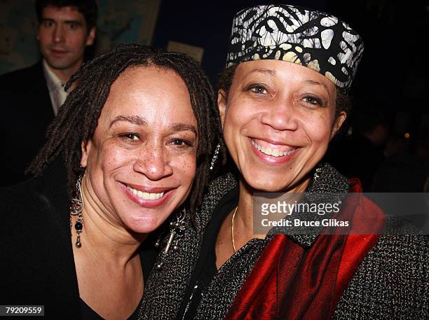 Actress S. Epatha Merkerson and Activist/Professor Atallah Shabazz pose at The Opening Night Party for the Revival of "Come Back, Little Sheba" at...