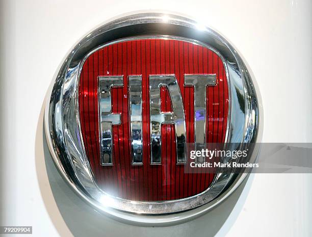 The Fiat corporate logo is seen at the International Car Show at Heysel, on January 22, 2008 in Brussels, Belgium.