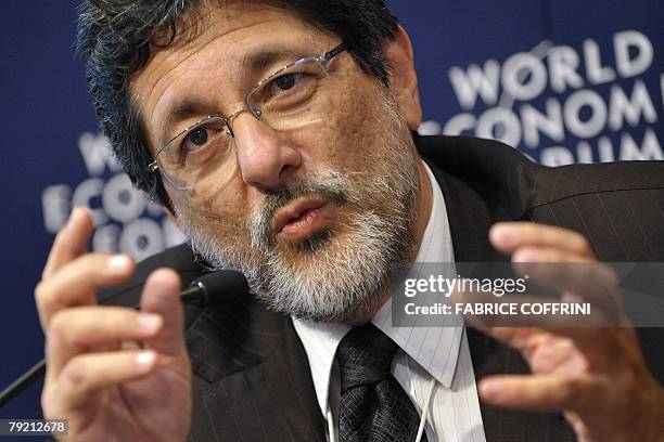 Jose Sergio Gabrielli de Azevedo, President and CEO of Petroleo Brasileiro Petrobas attends a session at the World Economic Forum in Davos 25 January...