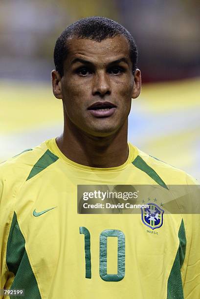 Portrait of Rivaldo of Brazil before the FIFA World Cup Finals 2002 Second Round match between Brazil and Belgium played at the Kobe Wing Stadium, in...