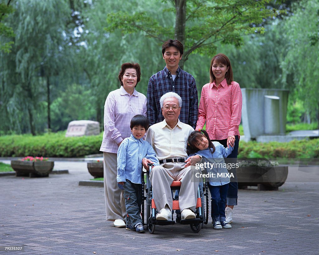 Portrait of three generational family