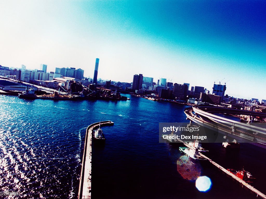 Aerial View of Tokyo Bay, Japan