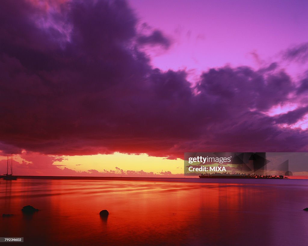 Sunset in Tahiti