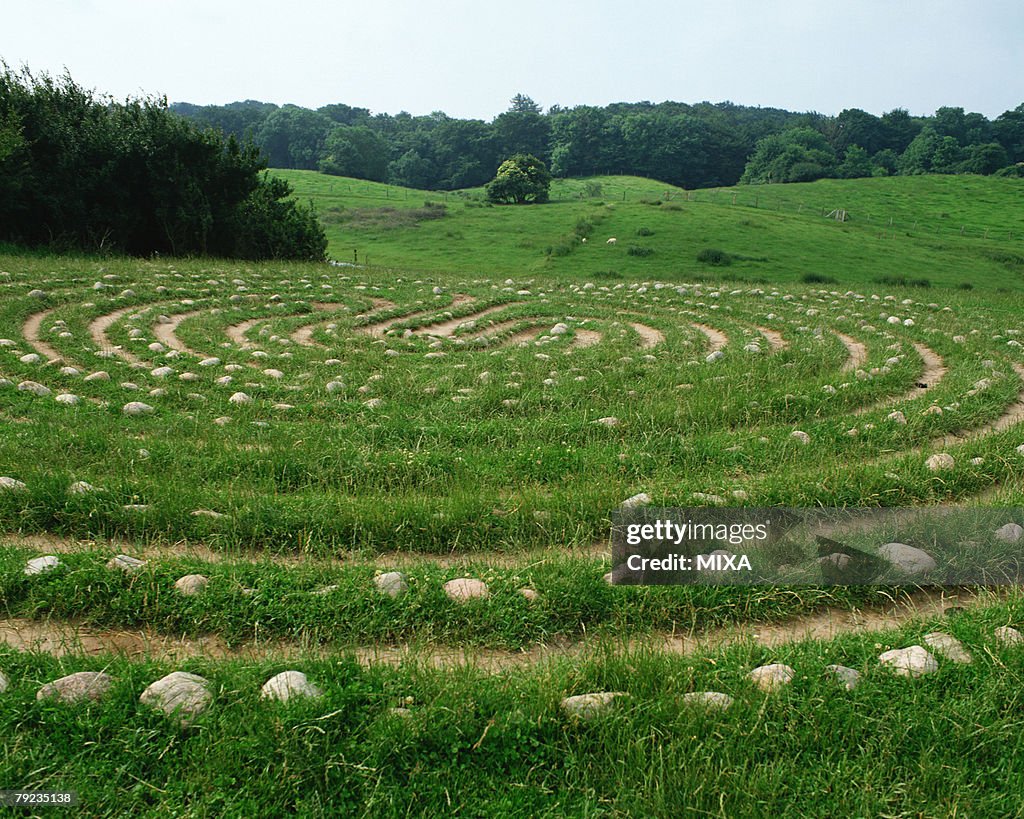 Coiled formation of stones in Sealand, Denmark