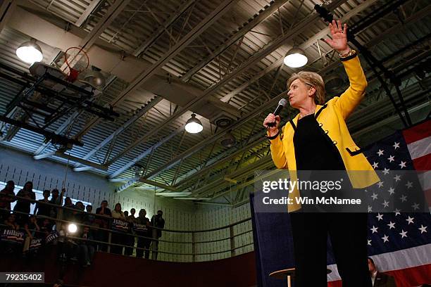 Democratic presidential candidate Sen. Hillary Clinton speaks during a campaign event at the Freedom Center January 25, 2008 in Rock Hill, South...