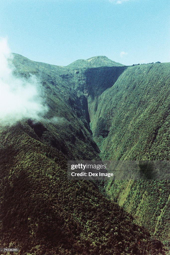 Mountain valley, Big Island, Hawaii, aerial view