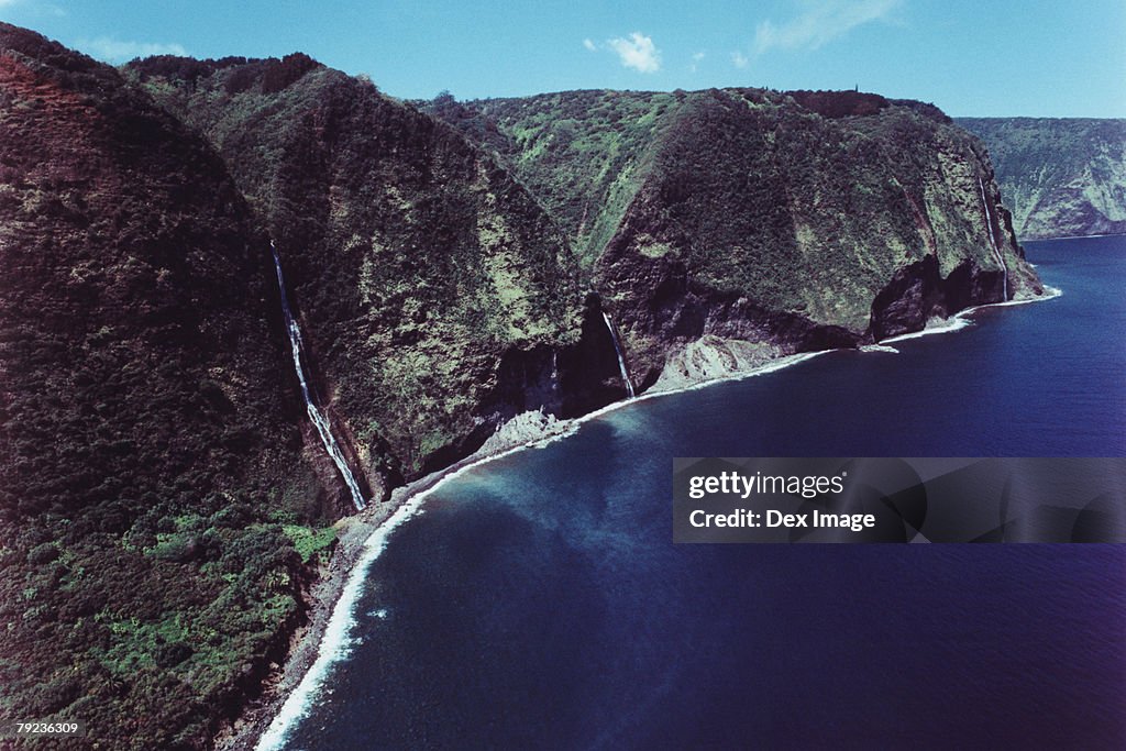 USA, Hawaii, Big Island, cliff and coast scenic