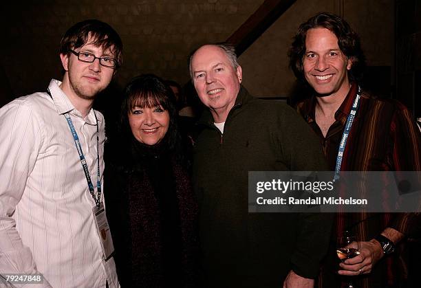 Composer Jeremy Flower, Doreen Ringer-Ross, Composer George S. Clinton and Composer Kurt Bestor attend the Zoom Dinner presented by BMI during the...