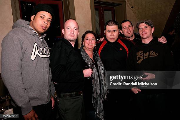 Band the Aggrolites, Wendy Goodman and Roots attend the Zoom Dinner presented by BMI during the 2008 Sundance Film Festival on January 24, 2008 in...